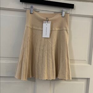 Lovers + Friends Cream Pleated Knit Skirt